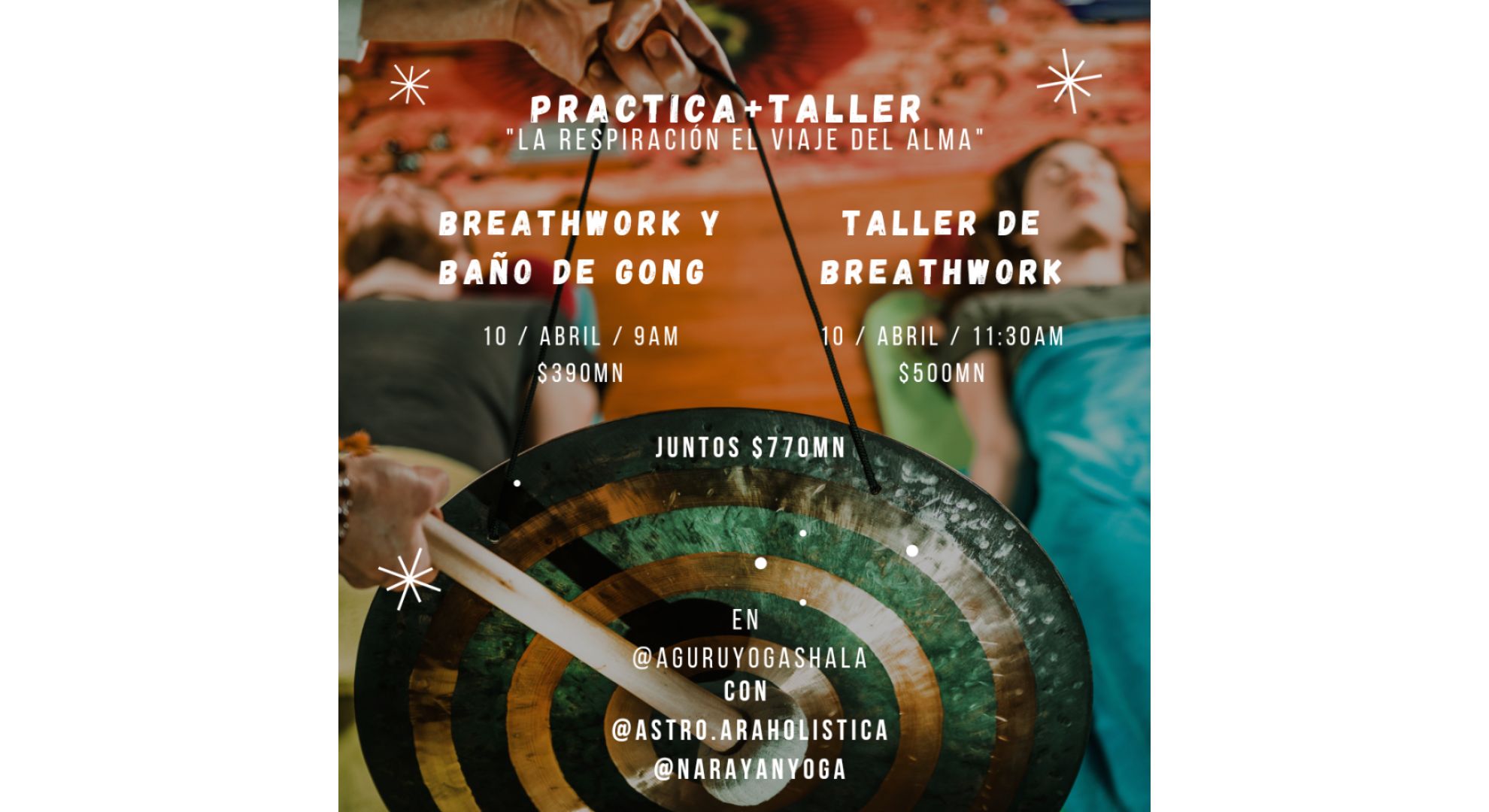 Breathwork y baño de Gong  - blog de bienestar - aguru yoga cancun mexico