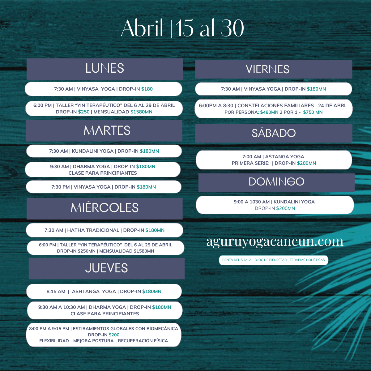 Clases de Yoga en Cancun, Terapias Holisticas en Cancun.